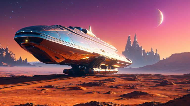 futuristic downsizer ship planet widescreen wallpaper scaled