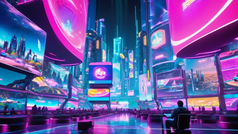futuristic gaming arena 4k wallpaper hd cyber landscape scaled
