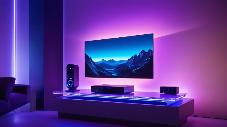 futuristic gaming console wallpaper oled screen glow scaled