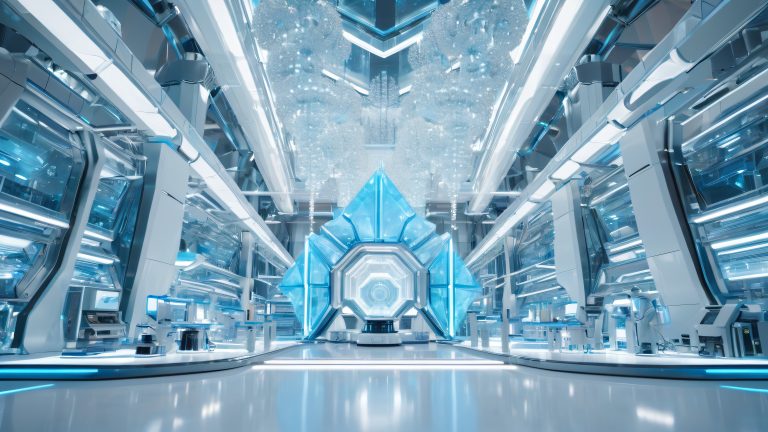 futuristic laboratory crystal analysis wallpaper scaled