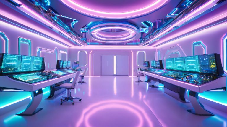 futuristic lighting controllers 4k wallpaper scaled