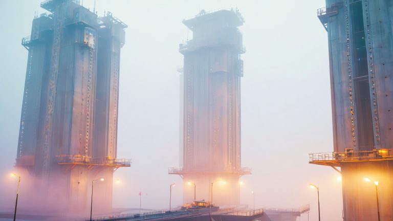 futuristic marina towers 4k wallpaper foggy morning urban scene scaled