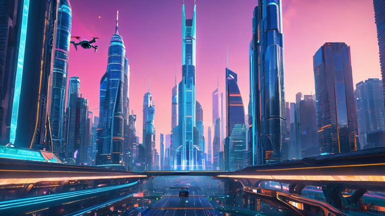 futuristic metallic cityscape 4k wallpaper cyber scaled