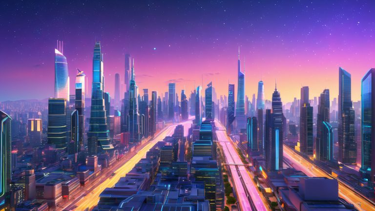 futuristic metropolis urban cityscape night 4k wallpaper scaled