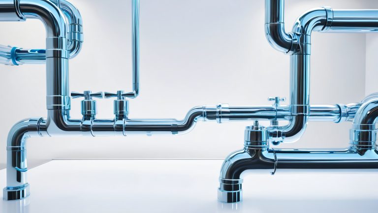 futuristic plumbing system 4k wallpaper scaled