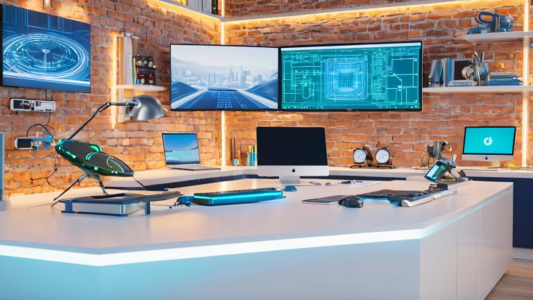 futuristic product design engineer workspace wallpaper 4k desktop background scaled