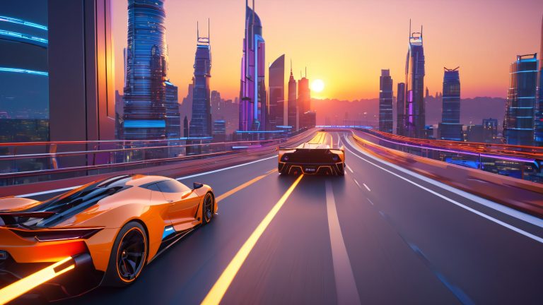 futuristic racing track 4k wallpaper scaled