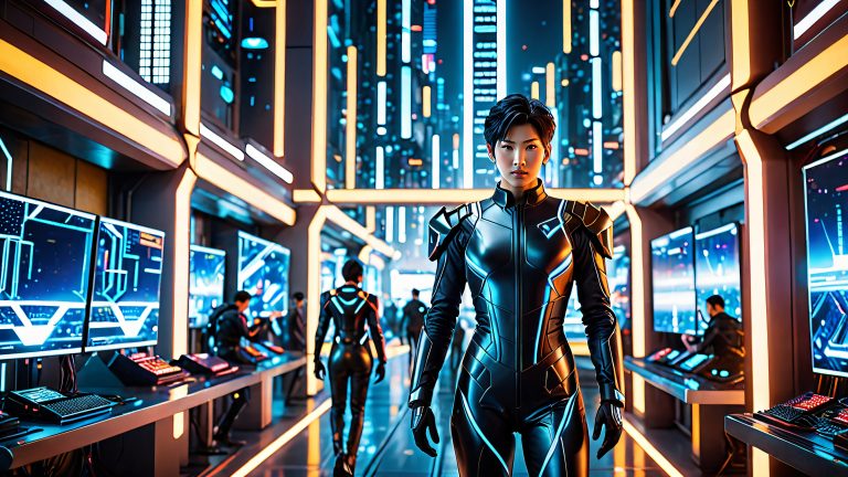 futuristic research facility cyberpunk 4k wallpaper scaled