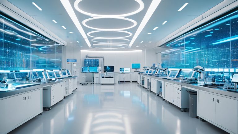 futuristic research laboratory 4k wallpaper scaled