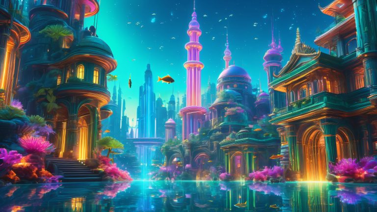 futuristic underwater cityscape 4k wallpaper scaled