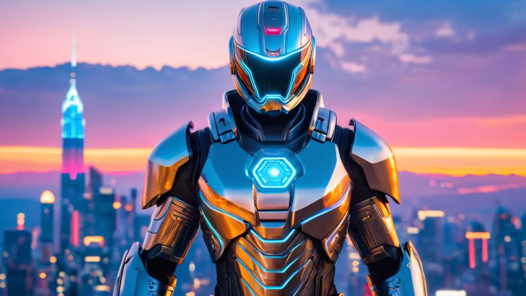 futuristic warrior metallic armor 4k wallpaper scaled