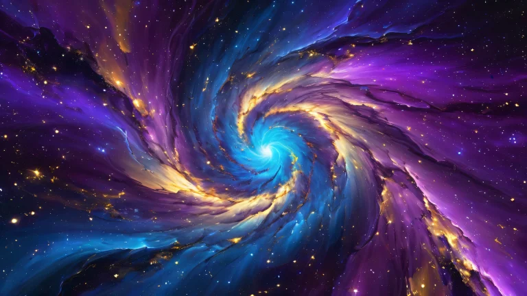 A stunning desktop wallpaper of a galactic vortex on a pure void background for use on Desktop/PC devices.