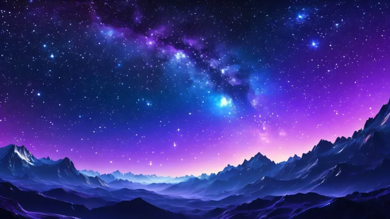 A stunning image of stars against a dark background, featuring ethereal space art with deep blues and purples.