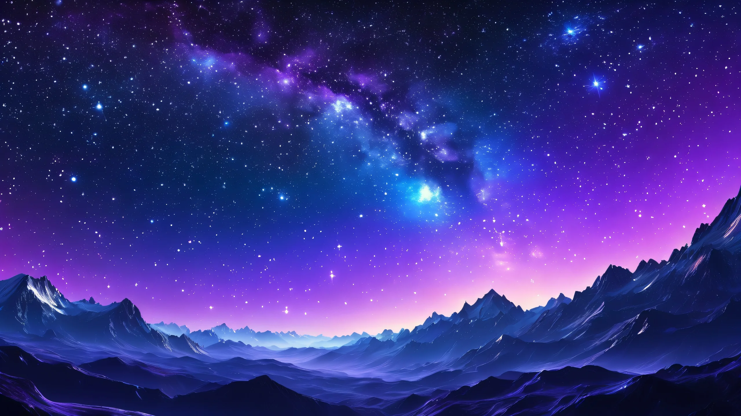 4K Galactic Cosmic Dreamscape Desktop Background A stunning image of stars against a dark background, featuring ethereal space art with deep blues and purples.
