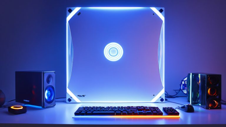 gaming desktop setup 4k wallpaper led lights rbg fans scaled