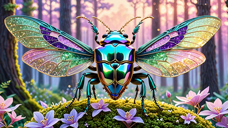 gemstone beetle whimsy wallpaper scaled