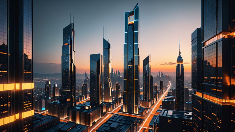 geometric city dusk scaled