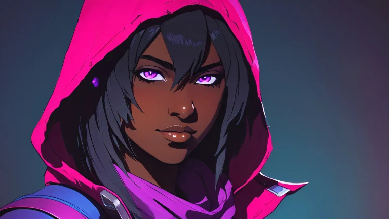 A hauntingly beautiful portrait of a Githyanki character from the Deltarune series, with resplendent highlighting and vivid colors.