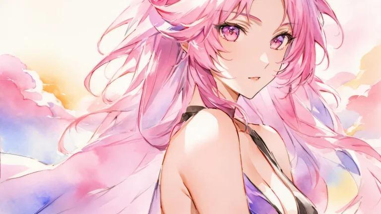 Deltarune Githyanki in a whimsical watercolor painting with vibrant violet hues and delicate highlighting