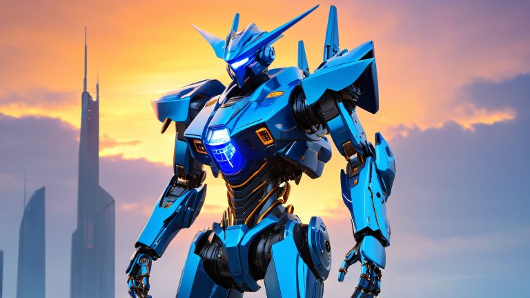 gleaming mecha futuristic cyber scene scaled