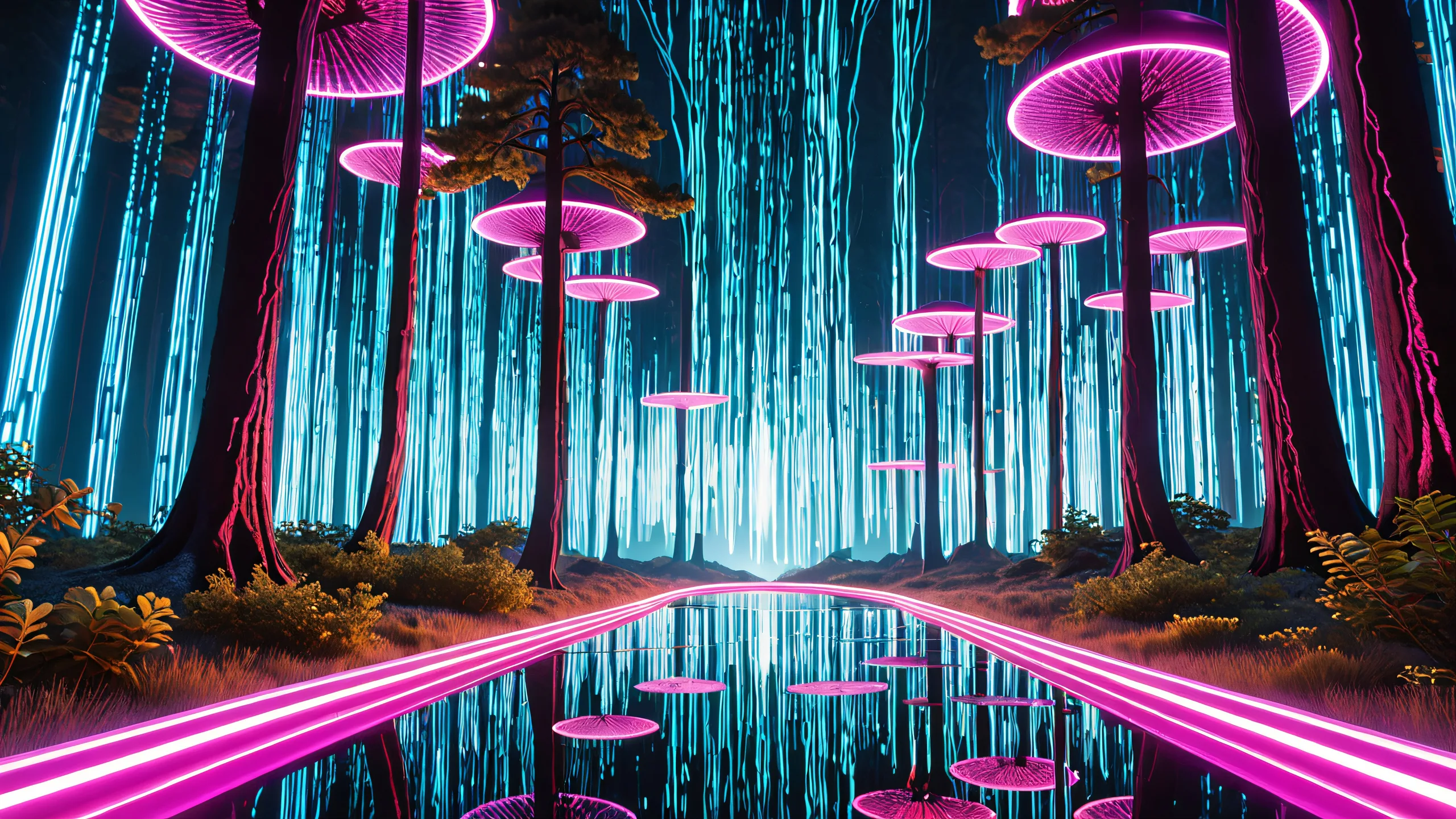 A futuristic digital entity, Glitch, transcends binary form and manipulates virtual reality, creating a dreamlike scenario on desktop/pc.