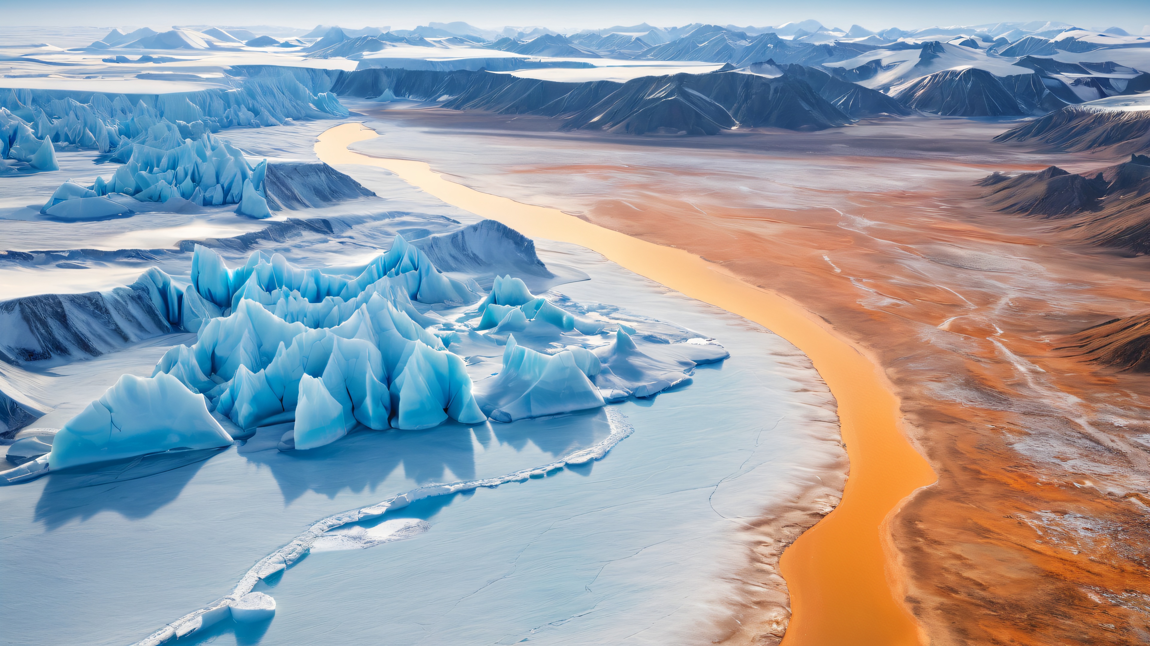 A 4K desktop wallpaper showcasing the dramatic temperature differences across the globe, from scorching hot deserts to frozen tundras.