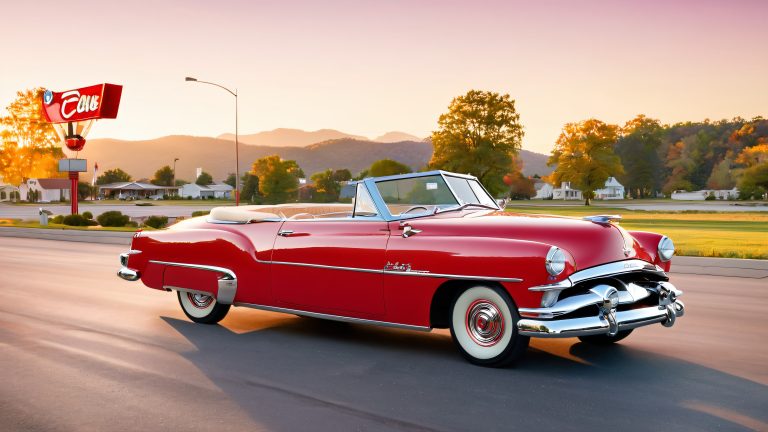 glossy red convertible sunset scaled