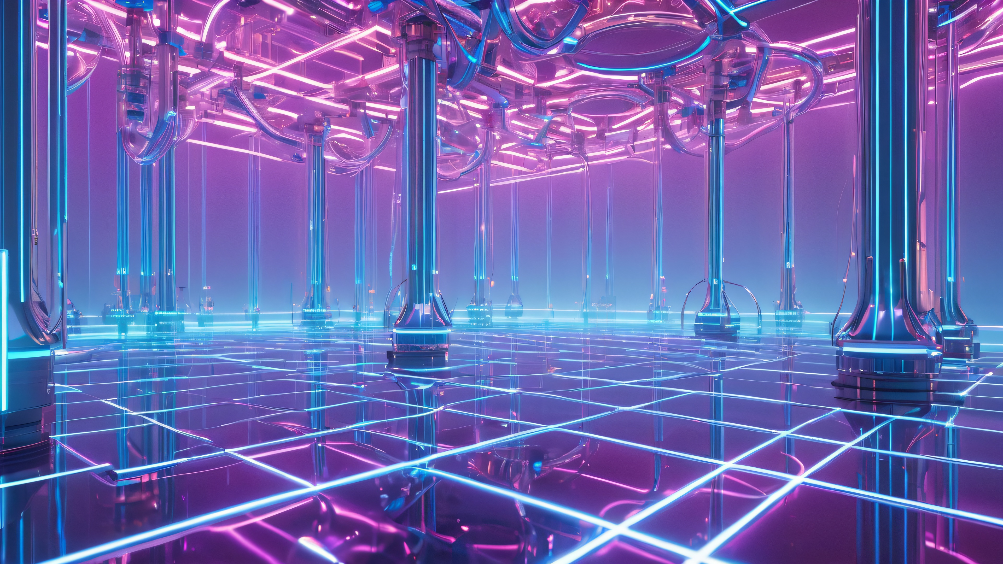 A whimsical robotic creature, Godot, surrounded by a swirling vortex of animated fabric, digital code, and circuitry in a futuristic laboratory setting.