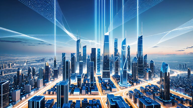 godot wireframe cityscape wallpaper 4k scaled