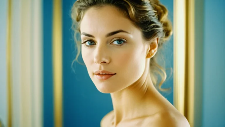 A stunning desktop image of a woman surrounded by golden and blue hues, perfect for a PC or laptop background.