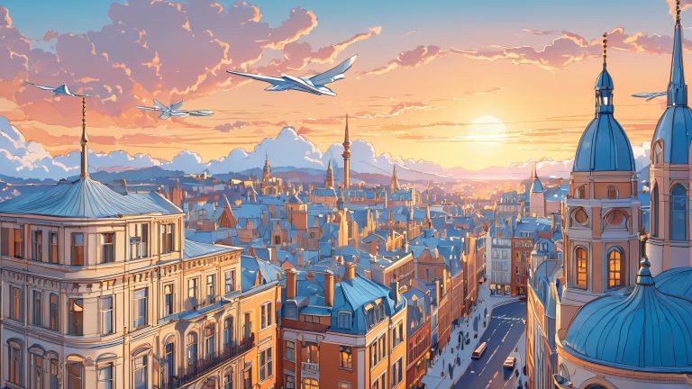 golden hour cityscape dreamscape scaled