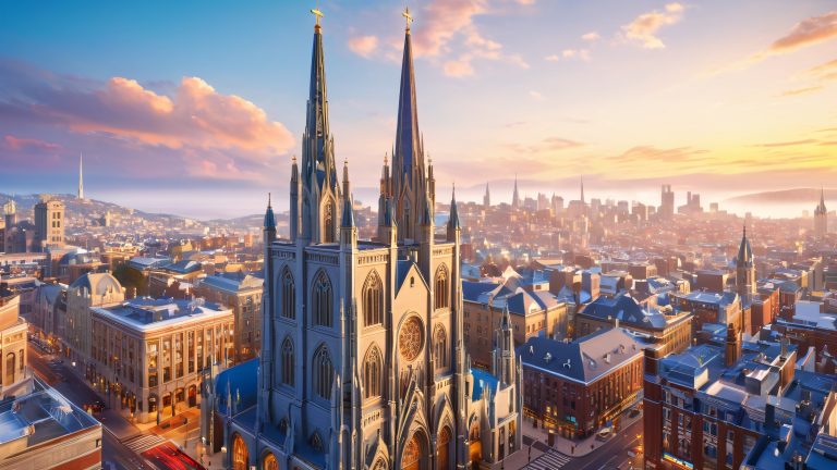gothic cityscape 4k wallpaper majestic downtown church scaled