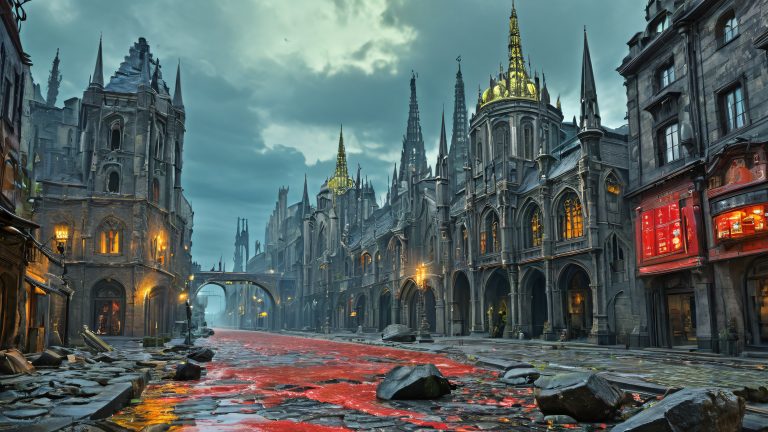 gothic cityscape wallpaper darkfantasy scaled