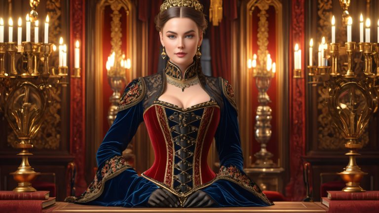 gothic study wallpaper mysterious corset ancient tomes scaled