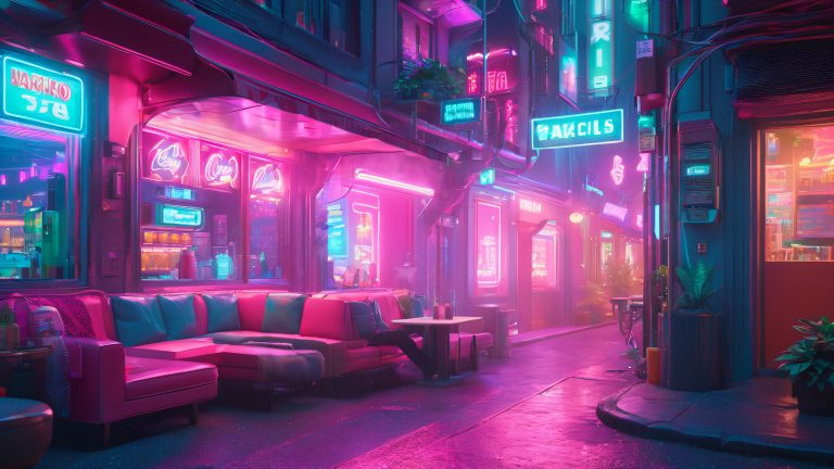 gritty cyber lounge 4k wallpaper scaled