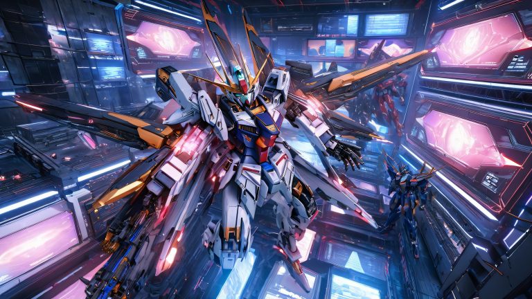 gunpla robot assembly wallpaper scaled