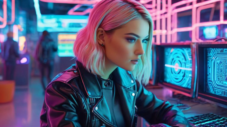 hacker lair 4k wallpaper neon circuitry retro futurism scaled