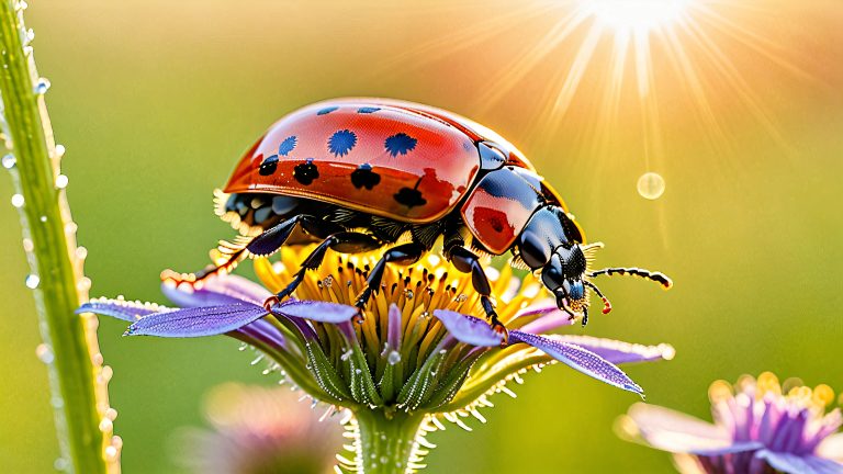 harlequin ladybird beetle violet wallpaper scaled