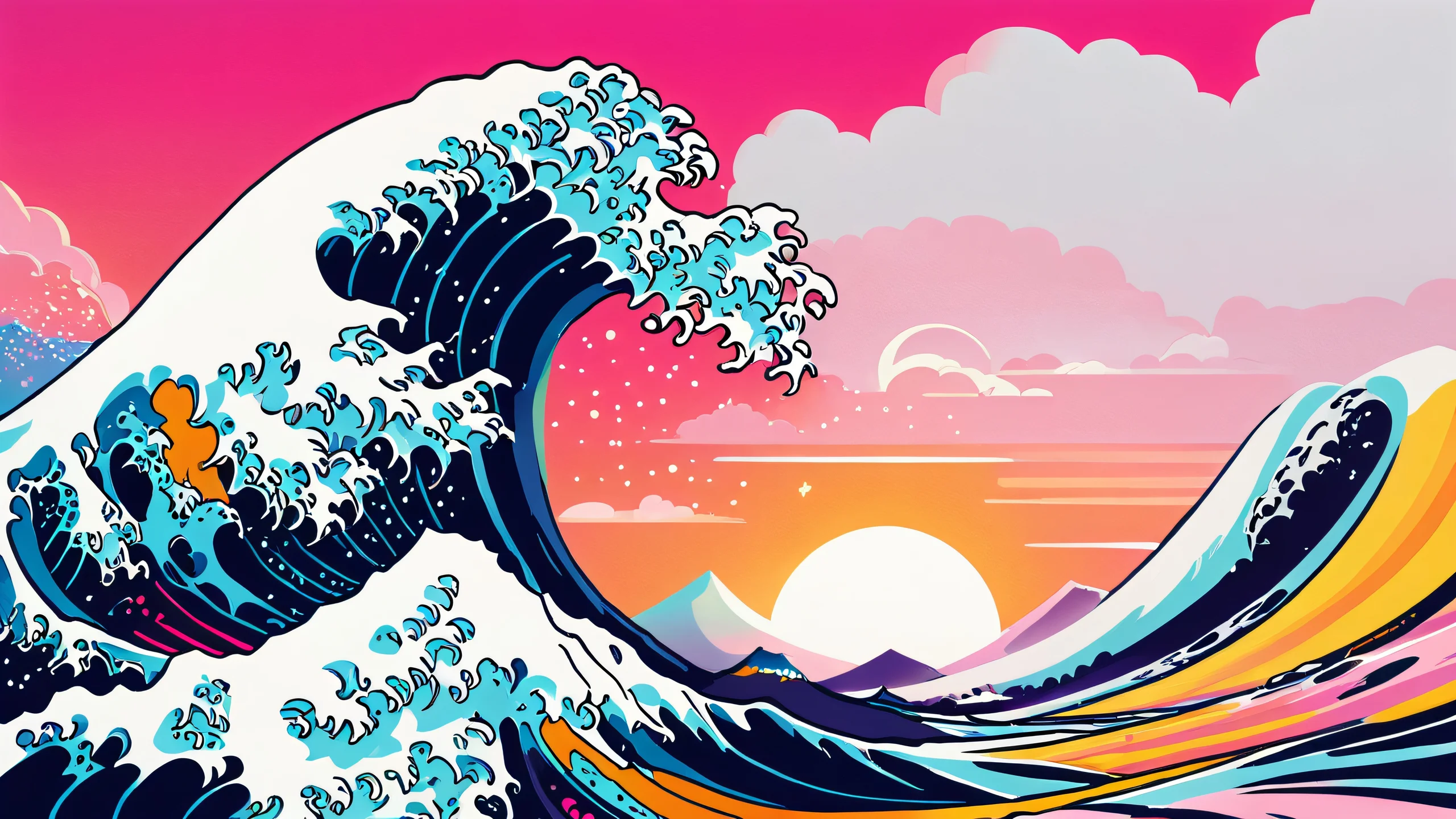 High Contrast Noir 4K UHD Widescreen Breathtaking 4K illustration of a dark cityscape with bold lines and limited palette