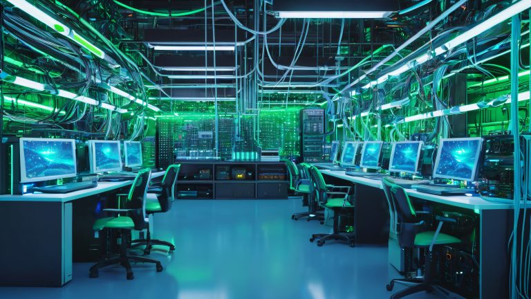 high tech cyber lab hacker 4k wallpaper scaled