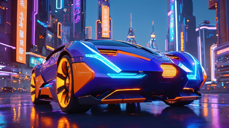 high tech mechs neon cityscape cyber 4k scaled