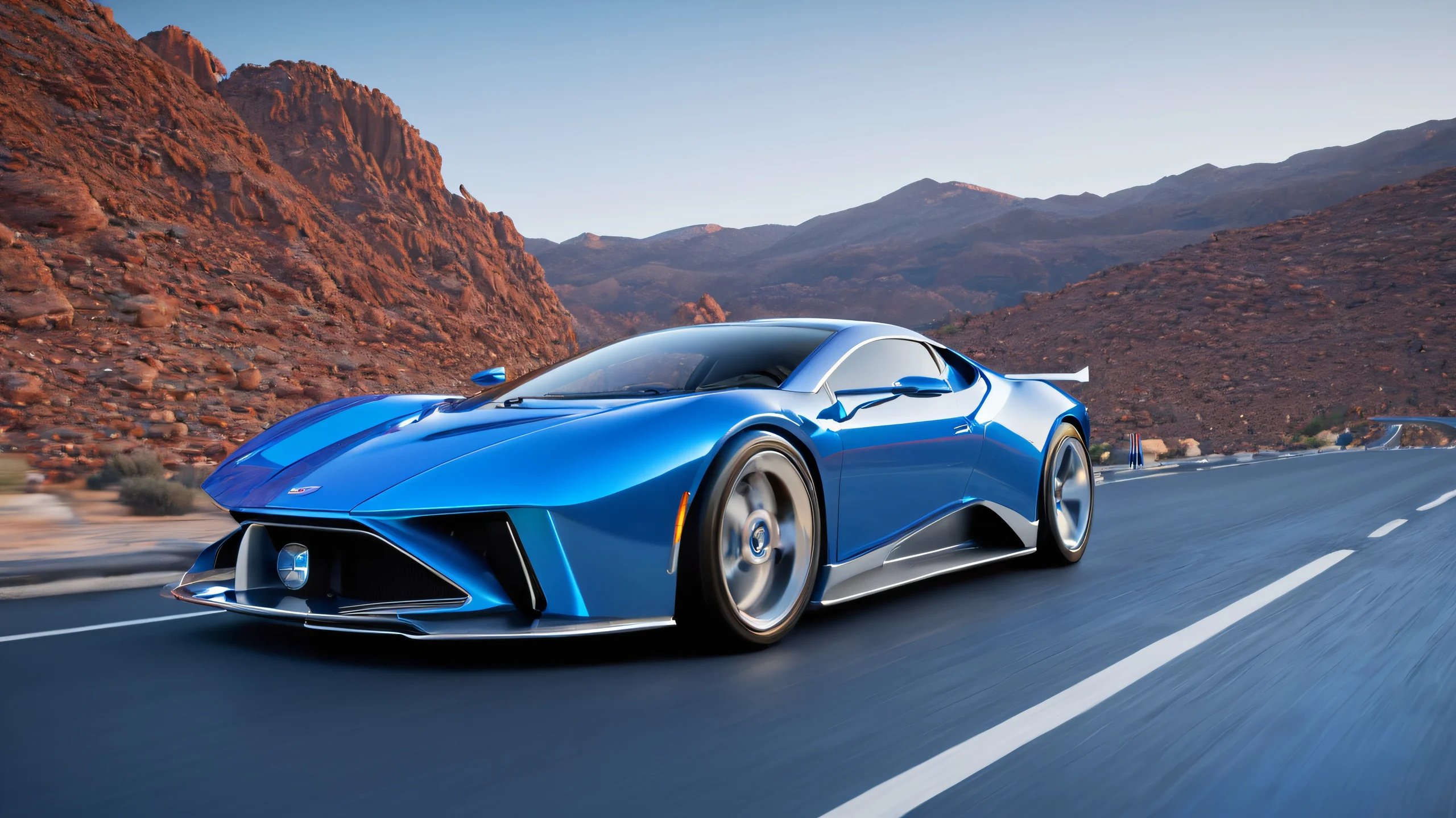 Highway Masterpiece 4K UHD Widescreen A stunning digital representation of a highway with a vehicle in motion at various times of day and night.