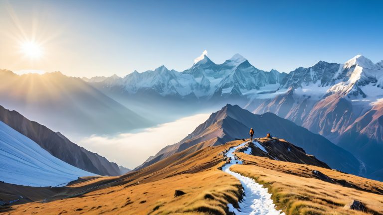 Himalaya-Klippen im Morgengrauen 4K-Hintergrundbild skaliert