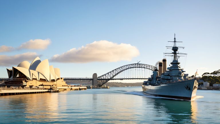hms king george v battleship wallpaper sydney harbour scaled