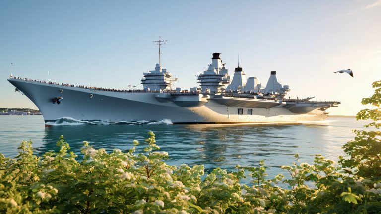 hms prince of wales portsmouth harbour afternoon scaled