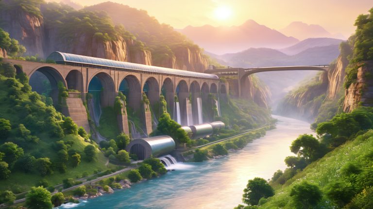 hydropower station fantasy wallpaper majestic turbines ancient landscapes high quality scaled