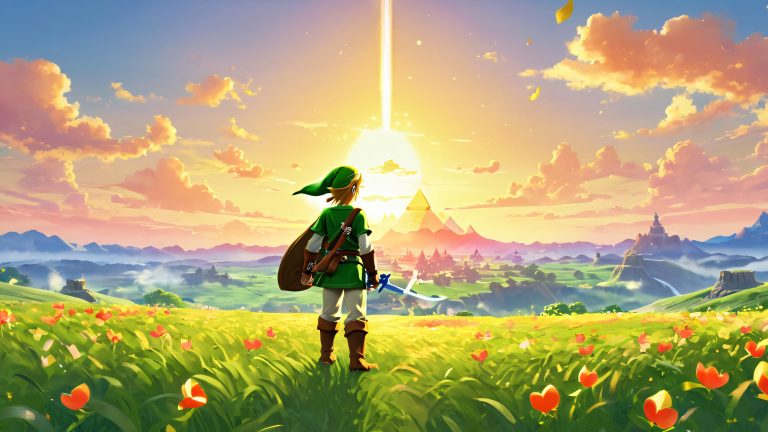 hyrule field link wallpaper scaled