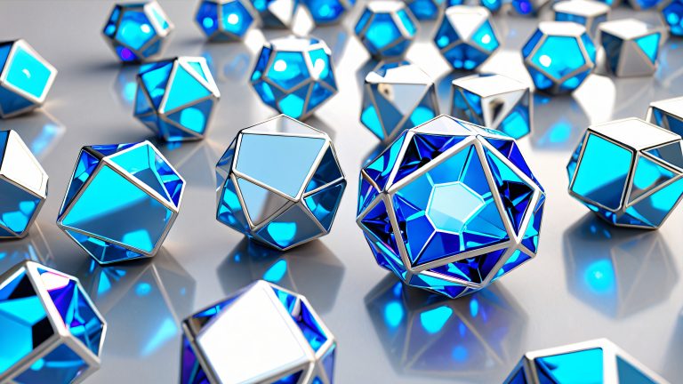 interlocking polyhedra in motion 4k geometry art scaled