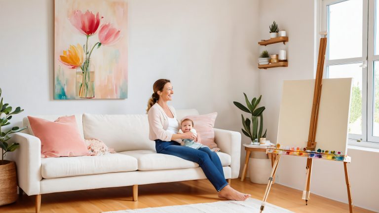 intimate mom child moment 4k wallpaper cozy home scene scaled