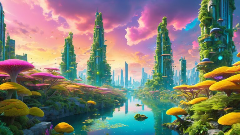 iridescent cityscape bloom scaled